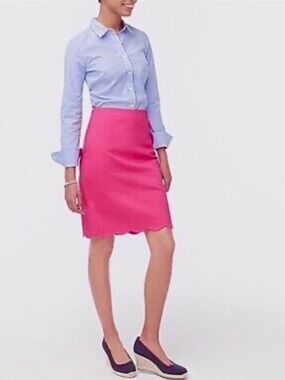 NWT J. Crew Scalloped Sateen Pencil Skirt